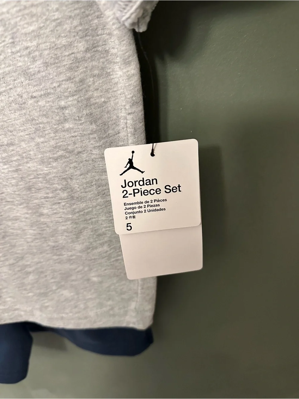 Jordan Grey Short-Sleeve Tee and Navy Shorts